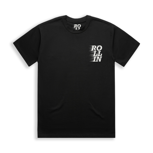ROLLIN STACKED HEAVY TEE [BLACK]