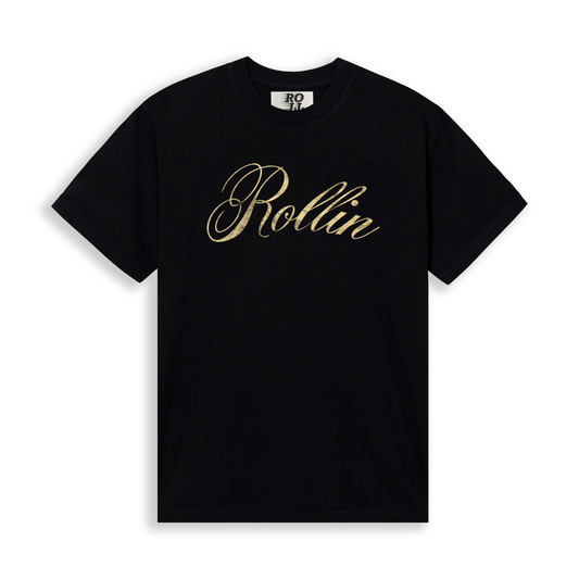 ROLLIN SCRIPT TEE [BLACK]